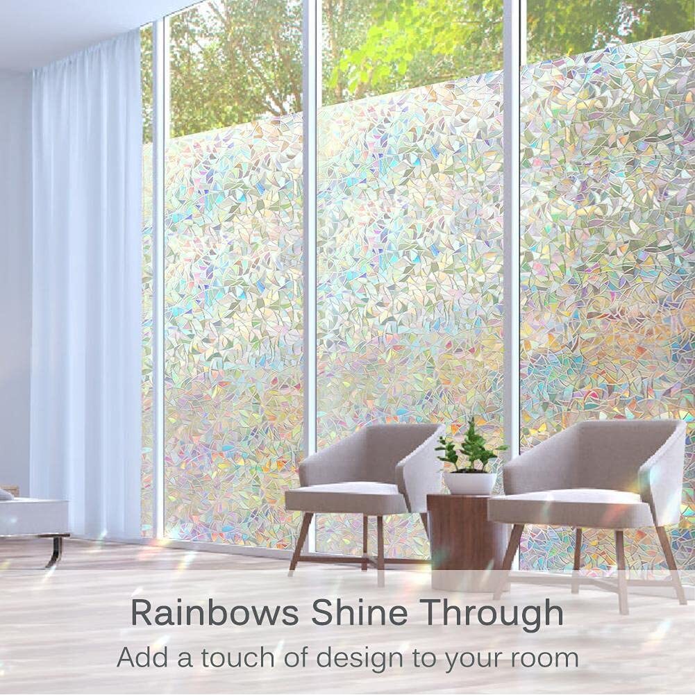 3D Window Privacy Film Frosted Glass Covering Cling Static Vinyl Decal Sticker (100cm x 45cm) - Dshop.com.au