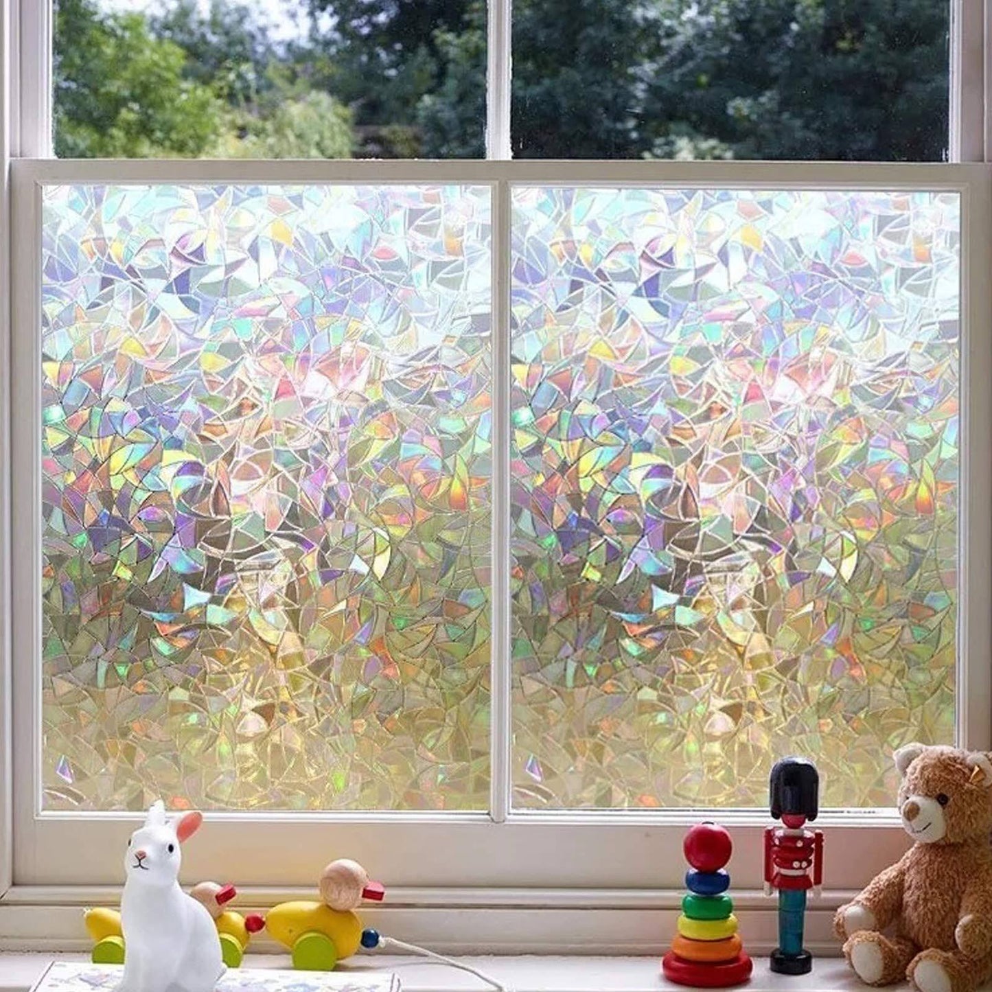 3D Window Privacy Film Frosted Glass Covering Cling Static Vinyl Decal Sticker (200cm x 45cm) - Dshop.com.au