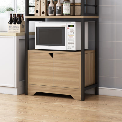 4-Level Arena Organizer Kitchen Storage Cabinet Shelf (Oak & Black)