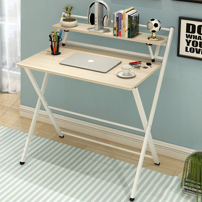 Express Folding Desk with Shelf (White)