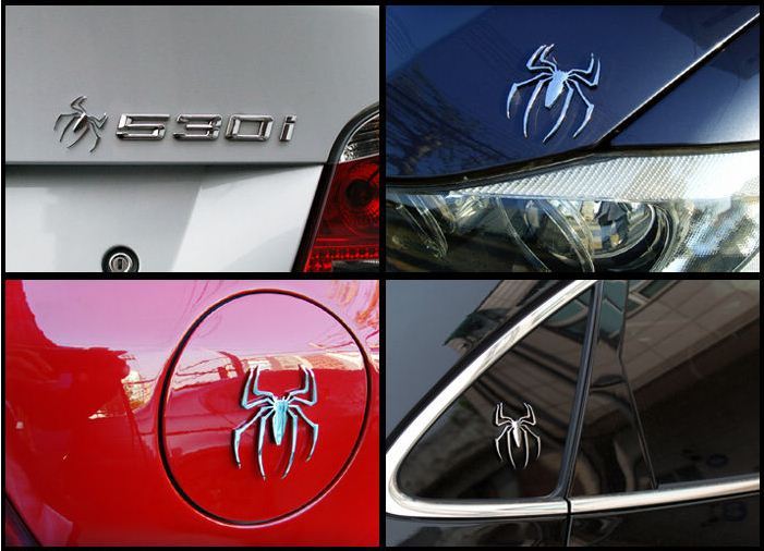 3D Spider Badge Chrome Emblem Car Sticker Auto Sticker - Dshop.com.au