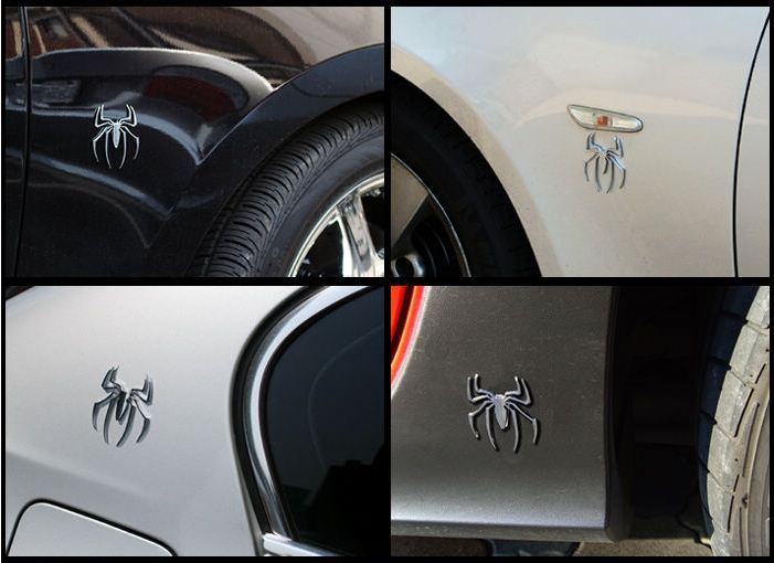 3D Spider Badge Chrome Emblem Car Sticker Auto Sticker - Dshop.com.au