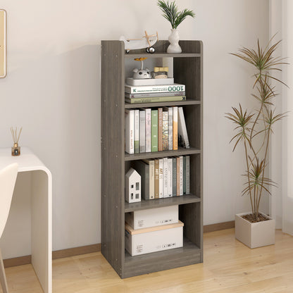 Essentia 4-Tier Storage Shelf Bookcase Shelving Unit Organizer (Driftwood Grey)