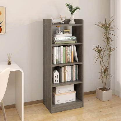Essentia 4-Tier Storage Shelf Bookcase Shelving Unit Organizer (Driftwood Grey)