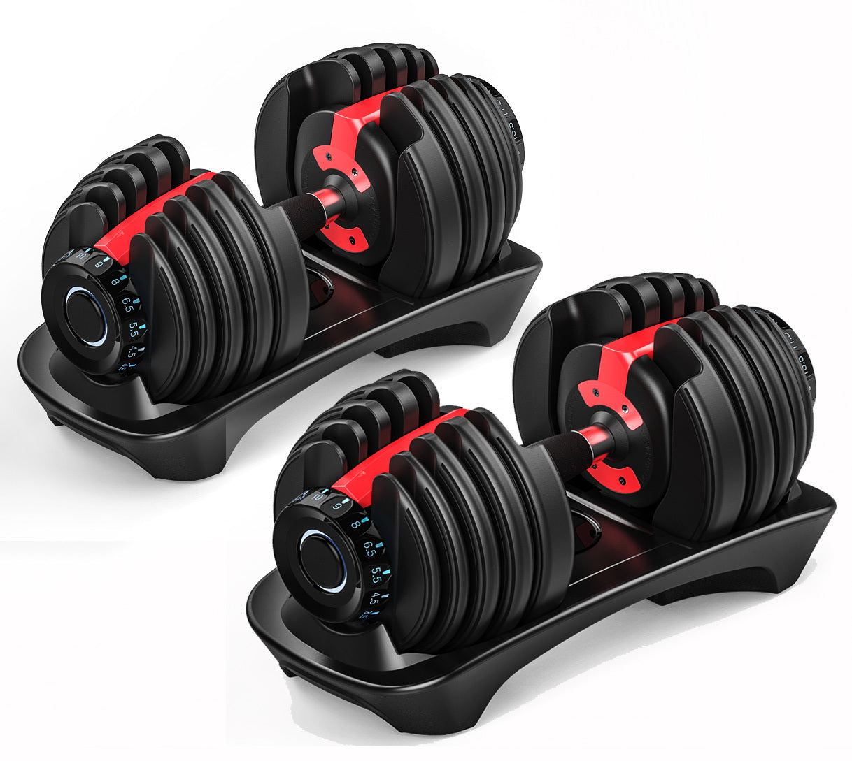 Adjustable Dumbbell Weights Set with Stand - 48kg