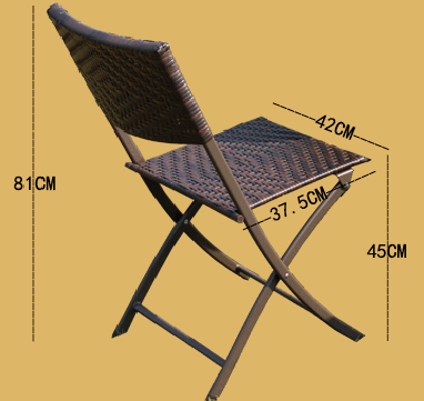 2 x Alfresco Rattan Wicker Folding Outdoor Chairs