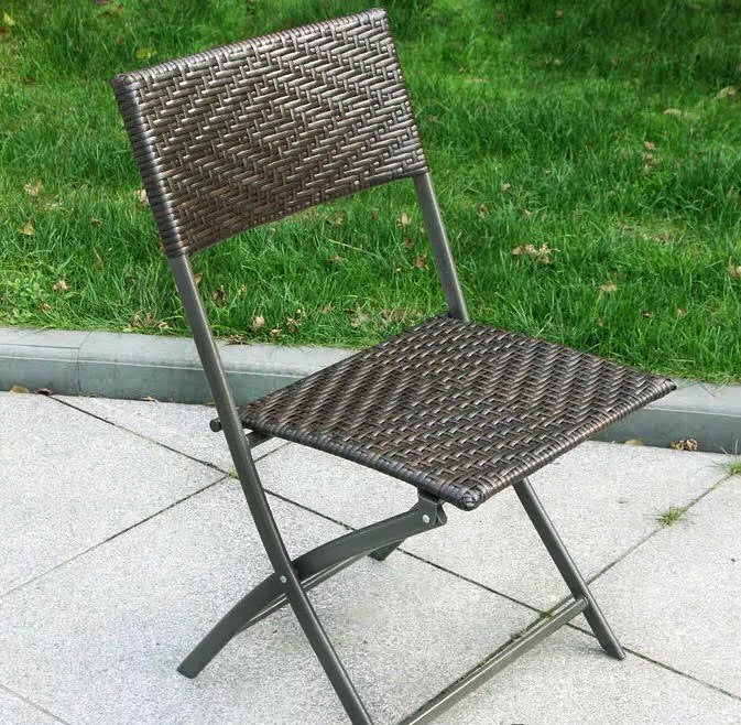 2 x Alfresco Rattan Wicker Folding Outdoor Chairs