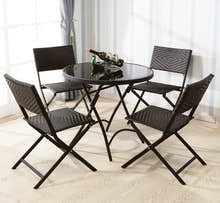 4 x Alfresco Rattan Wicker Folding Outdoor Chairs