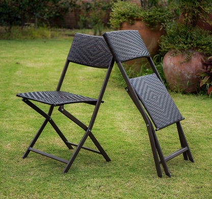 4 x Alfresco Rattan Wicker Folding Outdoor Chairs