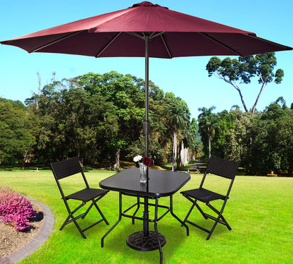 Alfresco 3 Piece Outdoor Setting (2 Rattan Chairs & Round Table)