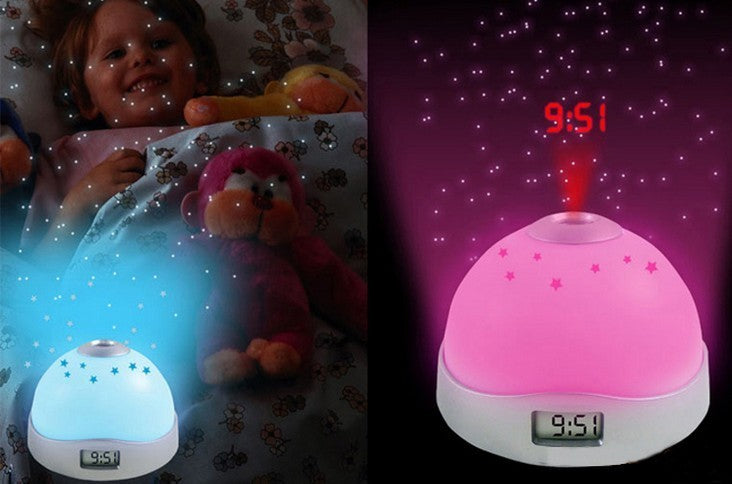 2 x Projector Alarm Clock Time/Date/Starry Sky Projection