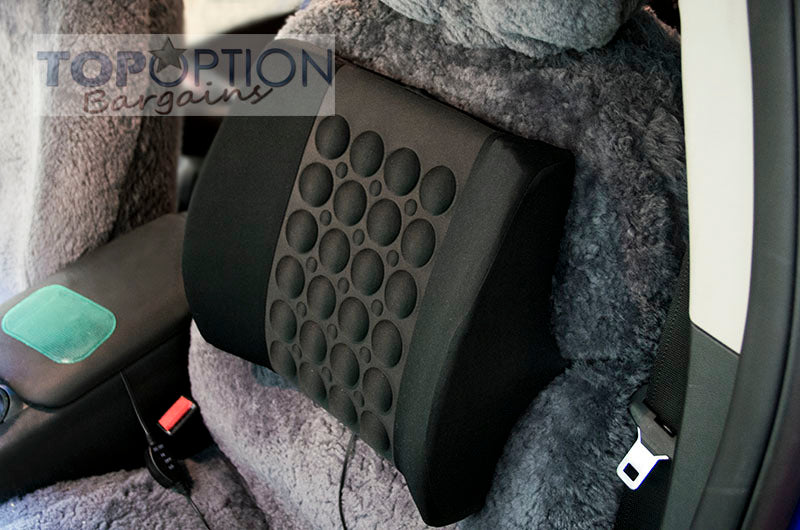 Turbo Vibration Electric Car Back Massage Cushion 12V (Black)