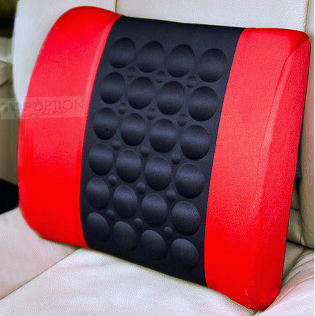 Turbo Vibration Electric Car Back Massage Cushion 12V (Red & Black)