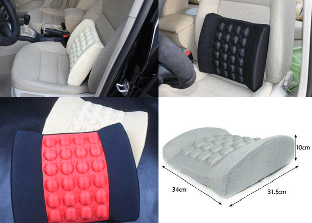 Turbo Vibration Electric Car Back Massage Cushion 12V (Beige)