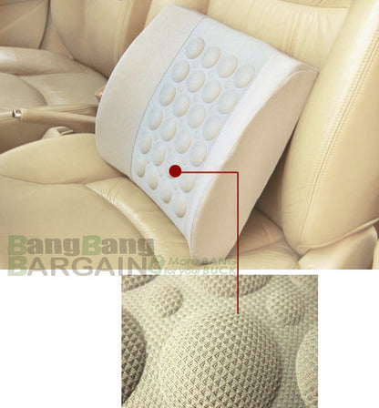 Turbo Vibration Electric Car Back Massage Cushion 12V (Beige)