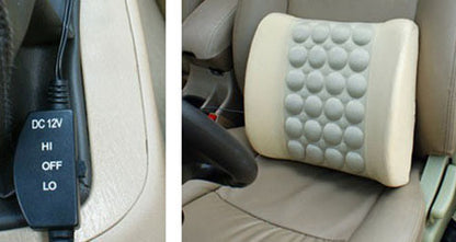 Turbo Vibration Electric Car Back Massage Cushion 12V (Beige)