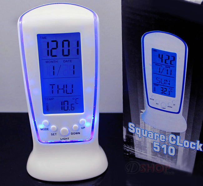 Multifunction LCD Digital Alarm Clock with Calendar & Thermometer