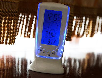 Multifunction LCD Digital Alarm Clock with Calendar & Thermometer