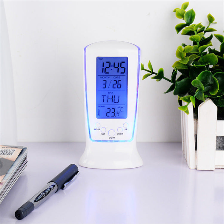 Multifunction LCD Digital Alarm Clock with Calendar & Thermometer