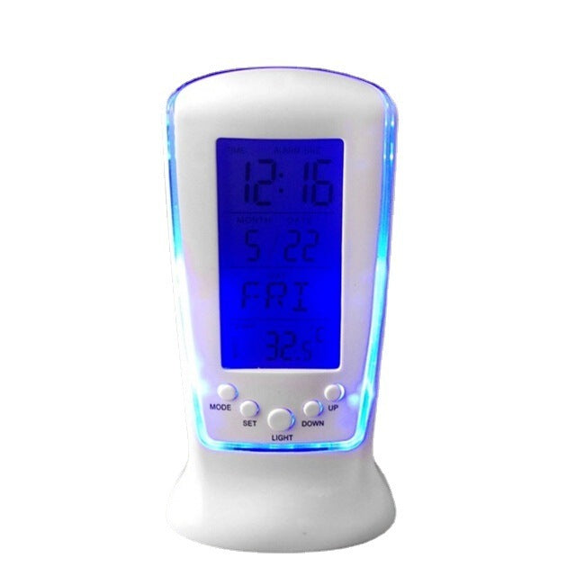 Multifunction LCD Digital Alarm Clock with Calendar & Thermometer