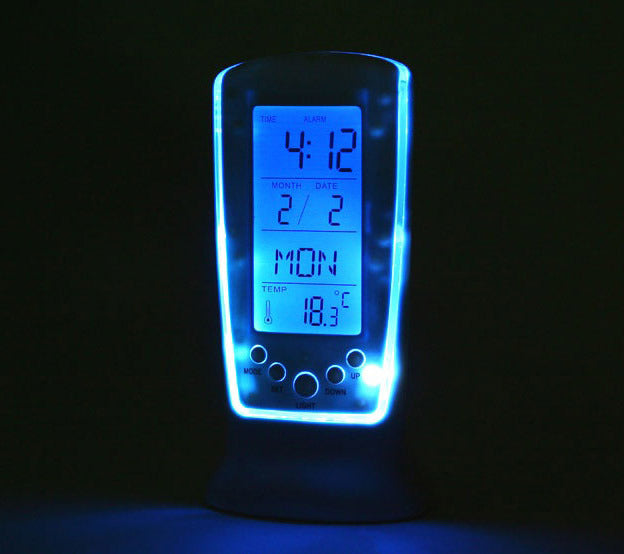 Multifunction LCD Digital Alarm Clock with Calendar & Thermometer