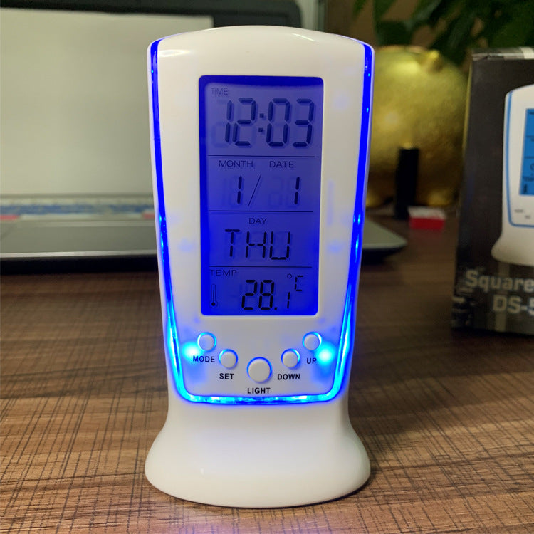 Multifunction LCD Digital Alarm Clock with Calendar & Thermometer