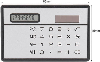 2 x Pocket Credit Card Size Solar Power Calculators ( Black + Silver)