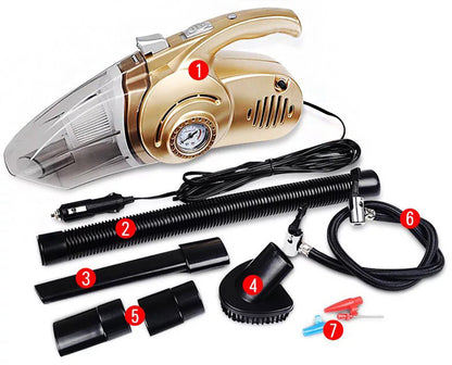 4 In 1 High Power Portable Wet & Dry Car Vacuum Cleaner with Air Compressor