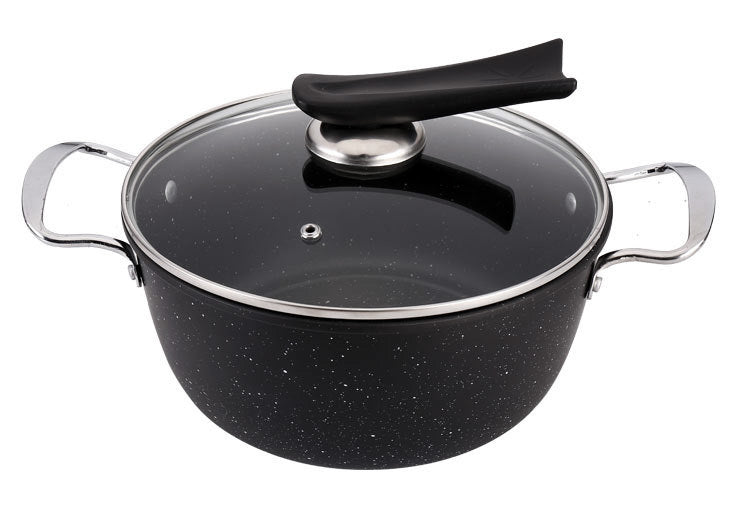 3-Piece Large Deluxe Stone Non-Stick Frying Pan Pot Cookware Set