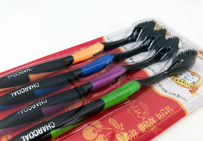 4 Pack Bamboo Charcoal Toothbrush