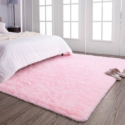 Large Soft Shag Rug Carpet Mat (Pink, 230 x 160)