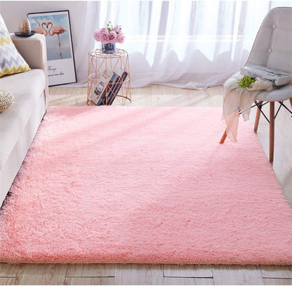 Large Soft Shag Rug Carpet Mat (Pink, 230 x 160)