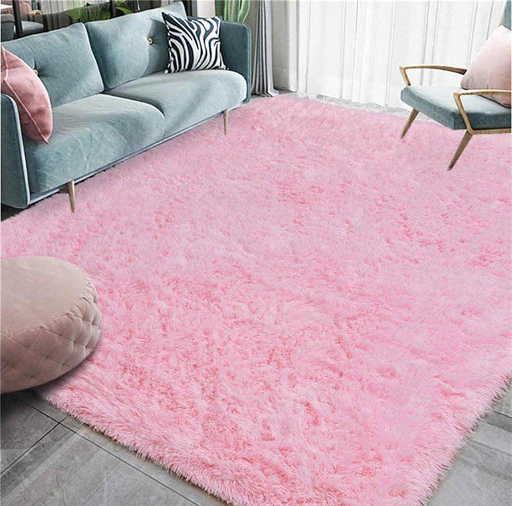 Large Soft Shag Rug Carpet Mat (Pink, 230 x 160)