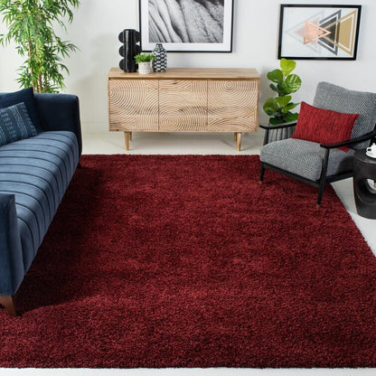 Large Soft Shag Rug Carpet Mat (Wine, 230 x 160)