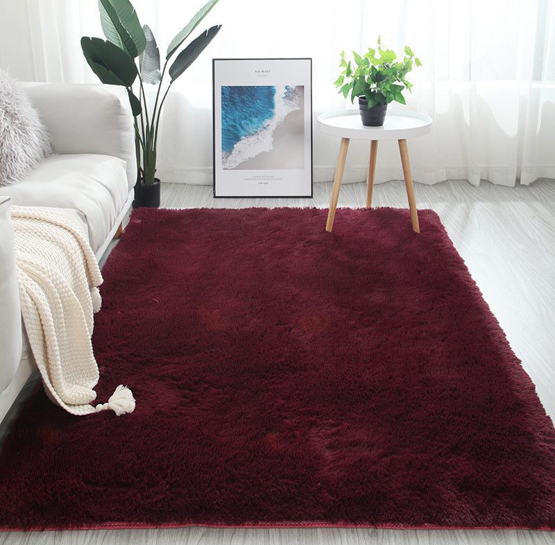 Large Soft Shag Rug Carpet Mat (Wine, 230 x 160)