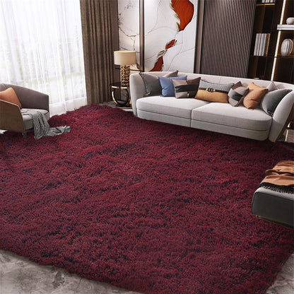 Large Soft Shag Rug Carpet Mat (Wine, 230 x 160)