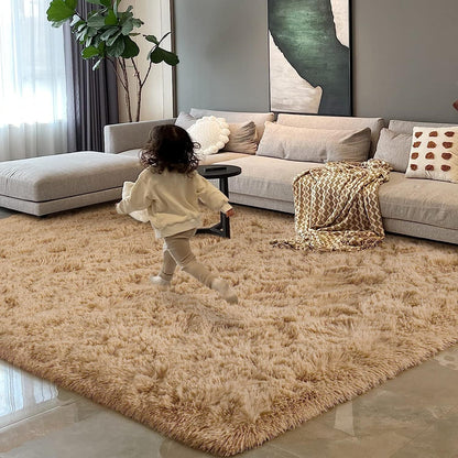 Large Soft Shag Rug Carpet Mat (Caramel, 230 x 160)