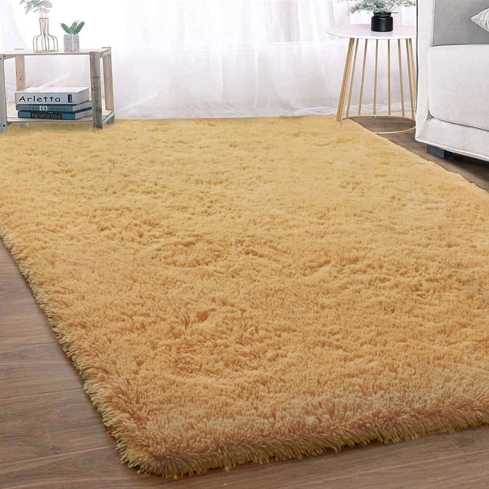 Large Soft Shag Rug Carpet Mat (Caramel, 230 x 160)