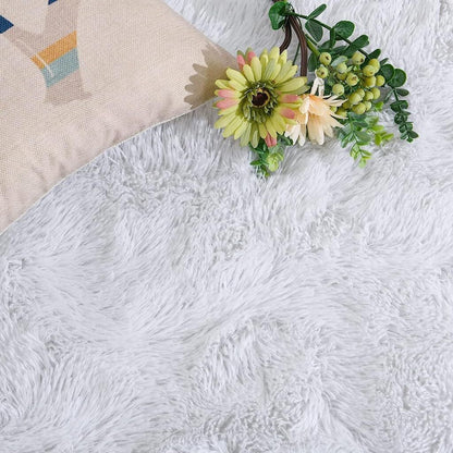 Large Soft Shag Rug Carpet Mat (White, 230 x 160)