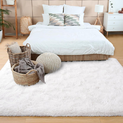 Large Soft Shag Rug Carpet Mat (White, 230 x 160)