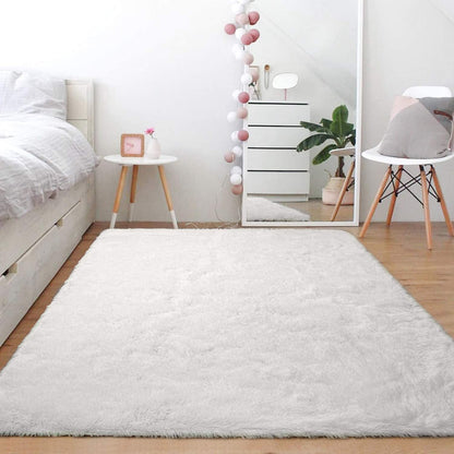 Large Soft Shag Rug Carpet Mat (Cream White, 230 x 160)