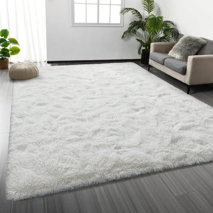 Large Soft Shag Rug Carpet Mat (Cream White, 230 x 160)