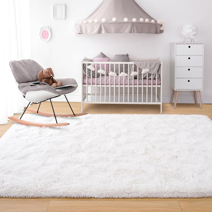 Large Soft Shag Rug Carpet Mat (Cream White, 230 x 160)