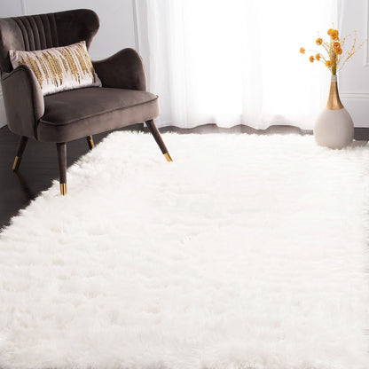 Large Soft Shag Rug Carpet Mat (Cream White, 230 x 160)