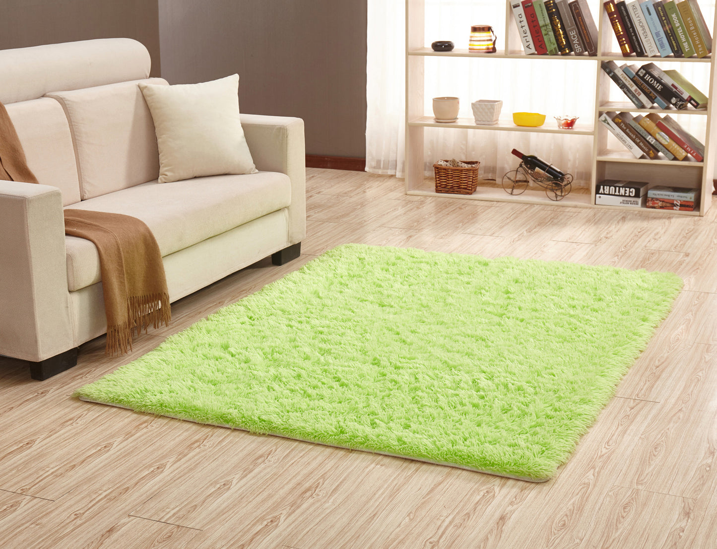 Soft Shag Rug Carpet Mat (Green,160 x 120)