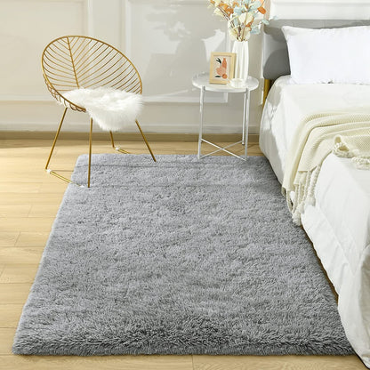 Soft Shag Rug Carpet Mat (Grey, 160 x 120)