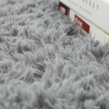 Soft Shag Rug Carpet Mat (Grey, 160 x 120)