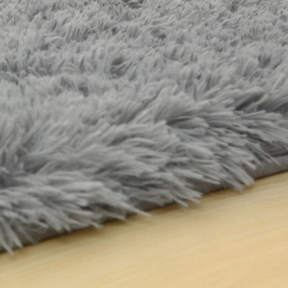 Soft Shag Rug Carpet Mat (Grey, 160 x 120)