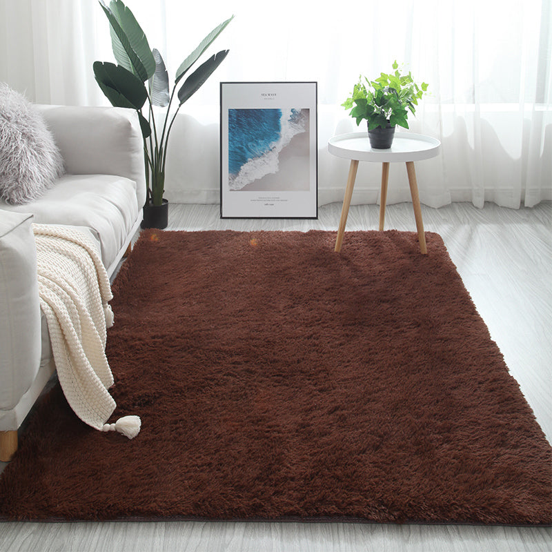 Soft Shag Rug Carpet Mat (Chocolate, 160 x 120)