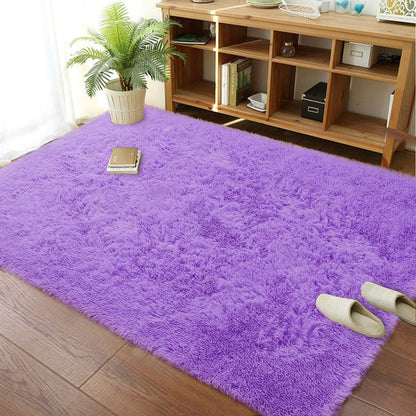 Soft Shag Rug Carpet Mat (Purple, 160 x 120)